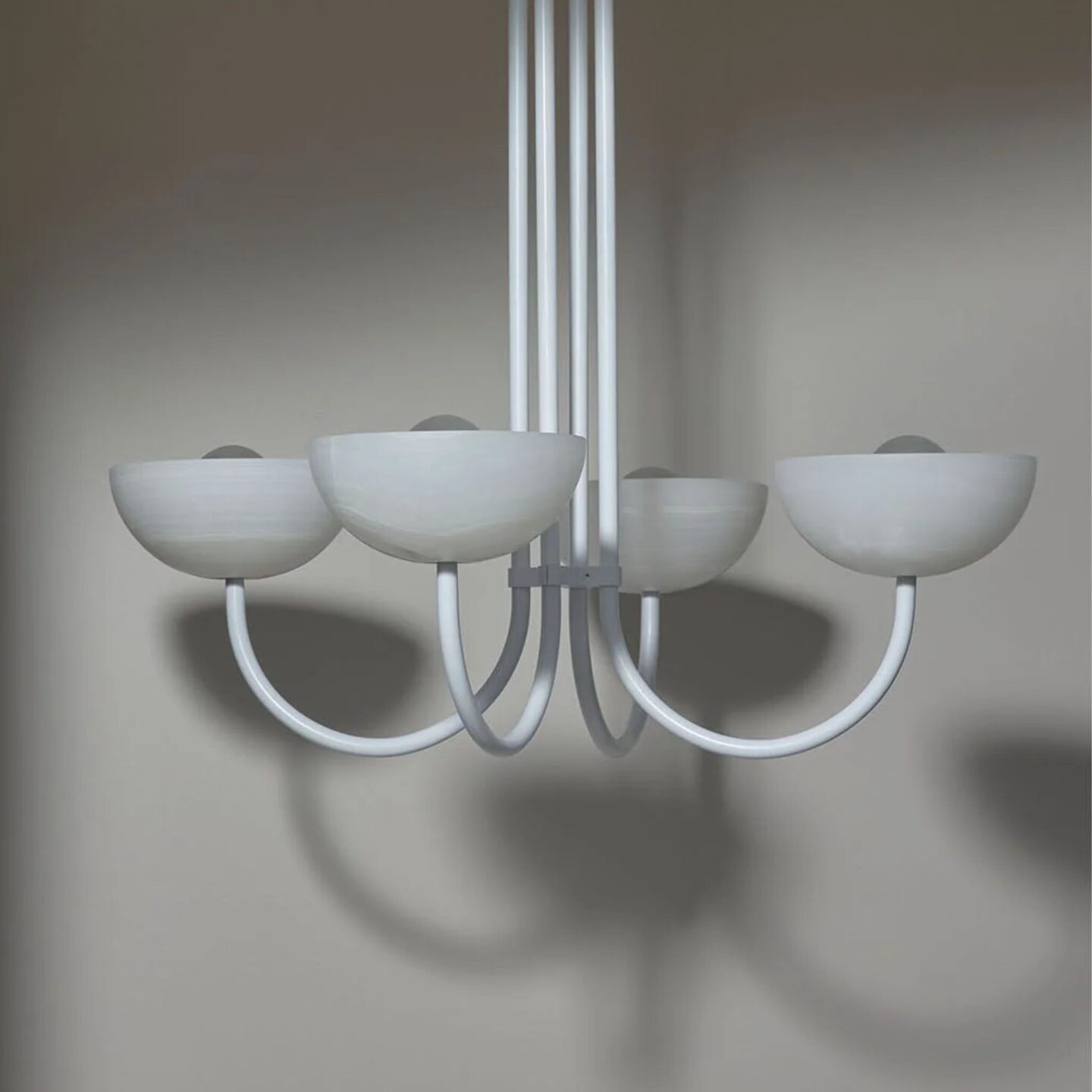 Aurelia Chandelier Quad Large White Onyx & White Satin